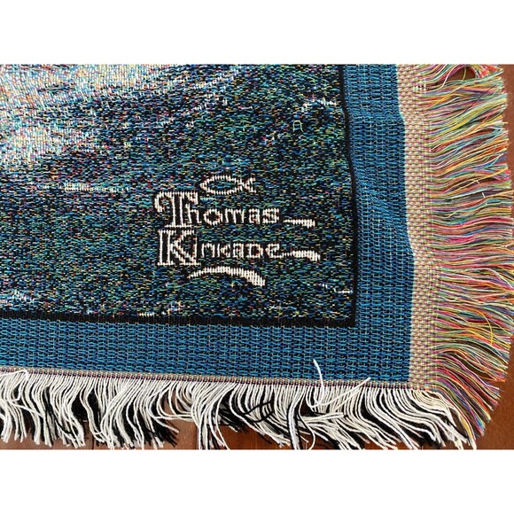 NIP Thomas Kinkade Throw Blanket Conquering the Storms Lighthouse Psalm 91:2 Vtg - Picture 3 of 10
